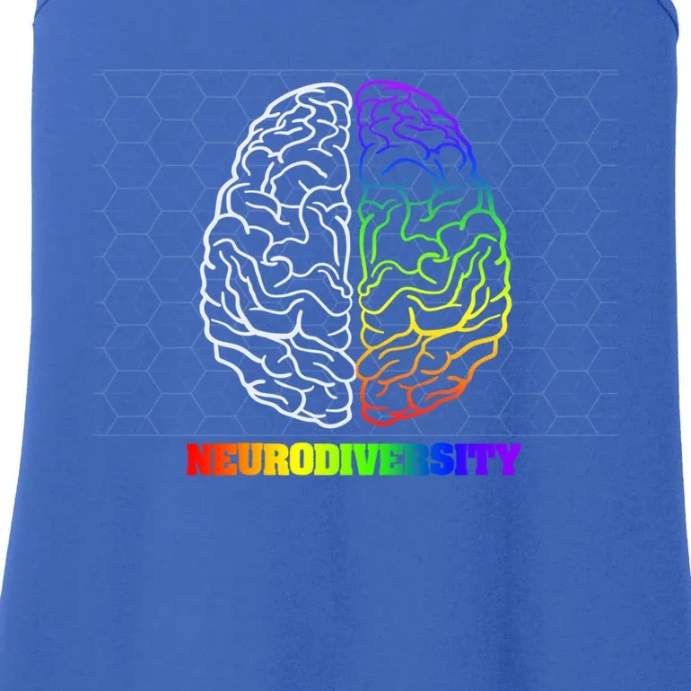 Embrace Neurodiversity Autism Adhd Asd Rainbow Brain Funny Gift Ladies Essential Tank