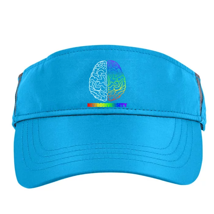 Embrace Neurodiversity Autism Adhd Asd Rainbow Brain Funny Gift Adult Drive Performance Visor