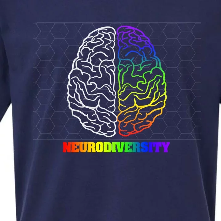 Embrace Neurodiversity Autism Adhd Asd Rainbow Brain Funny Gift Sueded Cloud Jersey T-Shirt