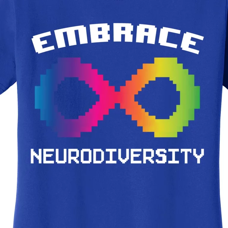 Embrace Neurodiversity Autism Adhd Asd Rainbow Brain Gift Women's T-Shirt