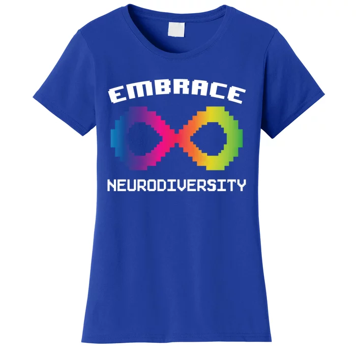 Embrace Neurodiversity Autism Adhd Asd Rainbow Brain Gift Women's T-Shirt