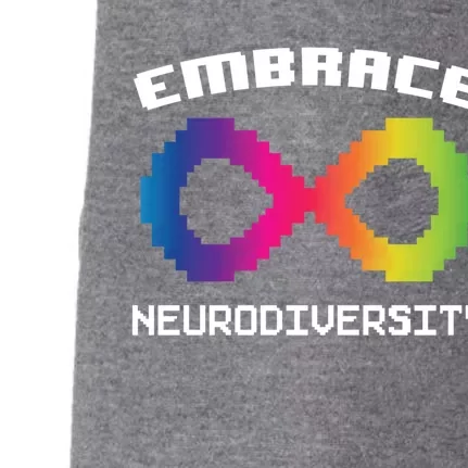 Embrace Neurodiversity Autism Adhd Asd Rainbow Brain Gift Doggie 3-End Fleece Hoodie