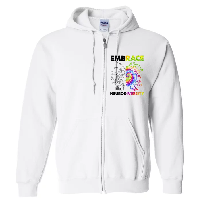 Embrace Neurodiversity Autism Awareness Full Zip Hoodie