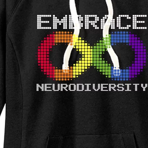 Embrace Neurodiversity Autism Adhd Asd Rainbow Brain Gift Women's Fleece Hoodie