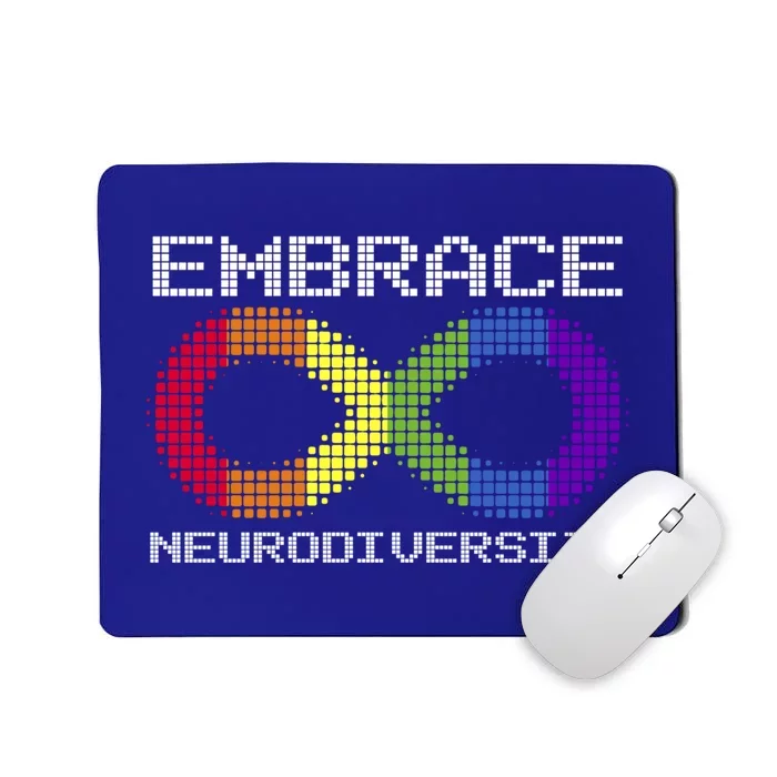 Embrace Neurodiversity Autism Adhd Asd Rainbow Brain Gift Mousepad