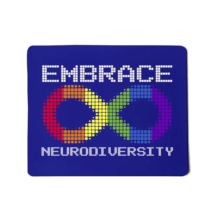 Embrace Neurodiversity Autism Adhd Asd Rainbow Brain Gift Mousepad