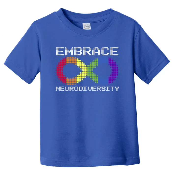 Embrace Neurodiversity Autism Adhd Asd Rainbow Brain Gift Toddler T-Shirt