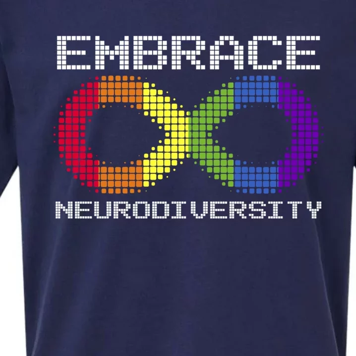 Embrace Neurodiversity Autism Adhd Asd Rainbow Brain Gift Sueded Cloud Jersey T-Shirt