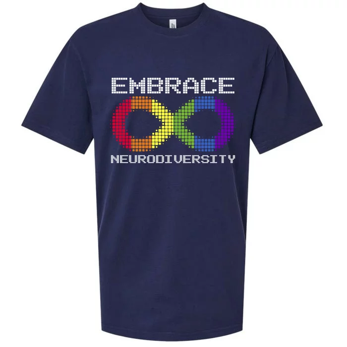 Embrace Neurodiversity Autism Adhd Asd Rainbow Brain Gift Sueded Cloud Jersey T-Shirt