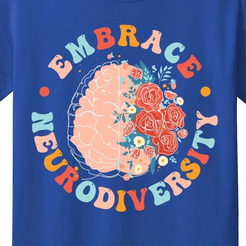 Embrace Neurodiversity Autism Awareness Neurodivergent Gift Kids T-Shirt