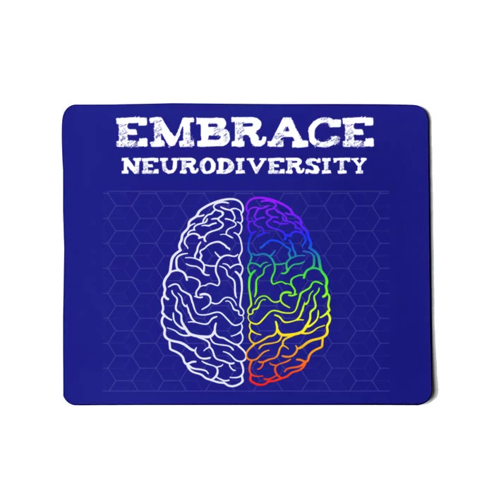 Embrace Neurodiversity Autism Adhd Asd Rainbow Brain Great Gift Mousepad