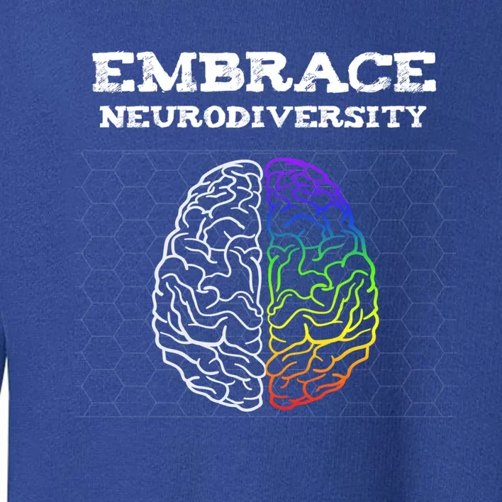 Embrace Neurodiversity Autism Adhd Asd Rainbow Brain Gift Toddler Sweatshirt