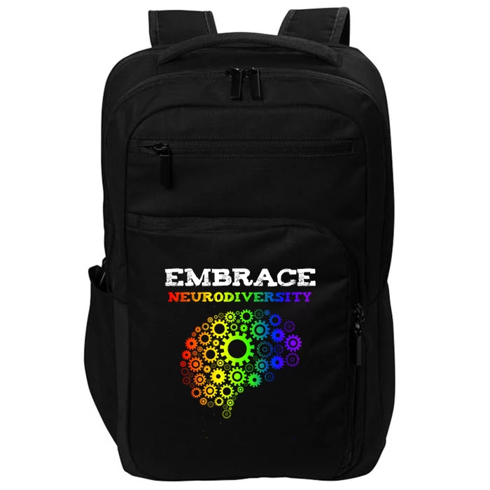 Embrace Neurodiversity Autism Adhd Rainbow Brain Screws Gift Impact Tech Backpack