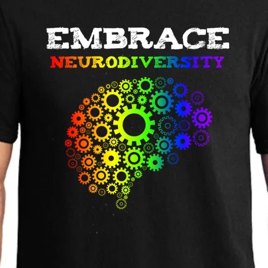 Embrace Neurodiversity Autism Adhd Rainbow Brain Screws Gift Pajama Set