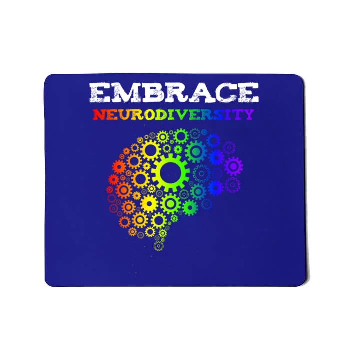 Embrace Neurodiversity Autism Adhd Rainbow Brain Screws Gift Mousepad