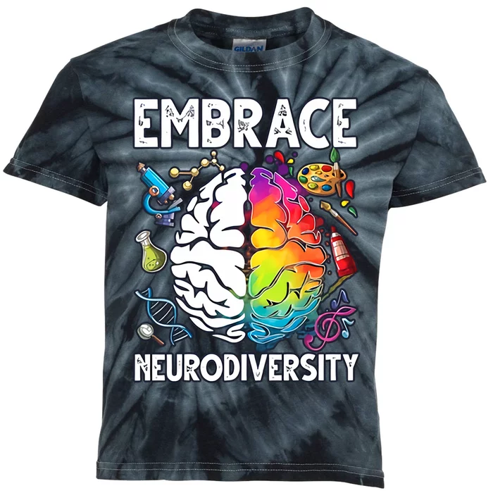 Embrace Neurodiversity Autism Mom Autism Awareness Supporter Pride Kids Tie-Dye T-Shirt