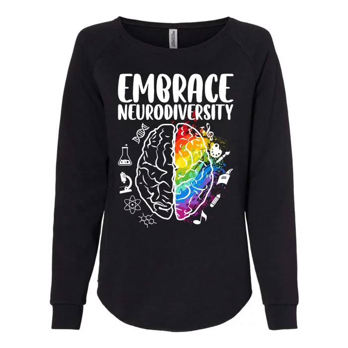 Embrace Neurodiversity Autism Awareness Colorful Brain Womens California Wash Sweatshirt