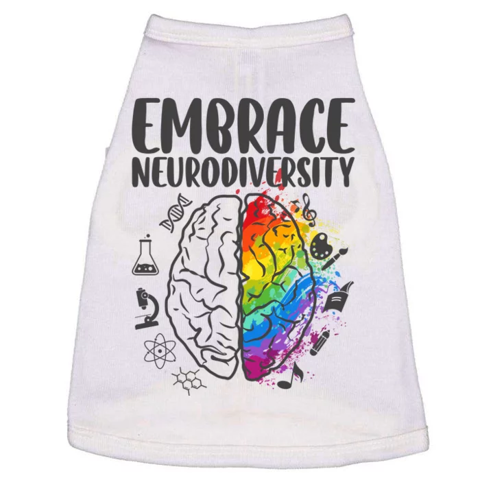 Embrace Neurodiversity Autism Awareness Colorful Brain Doggie Tank