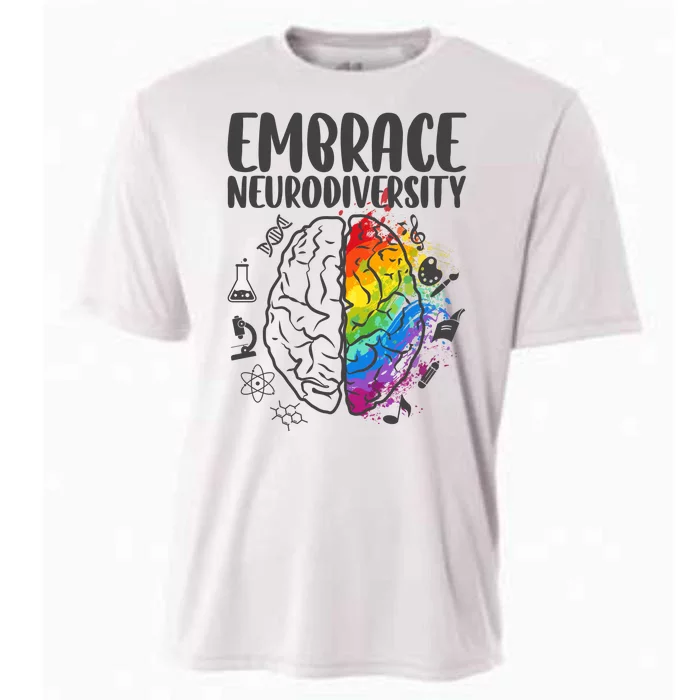 Embrace Neurodiversity Autism Awareness Colorful Brain Cooling Performance Crew T-Shirt