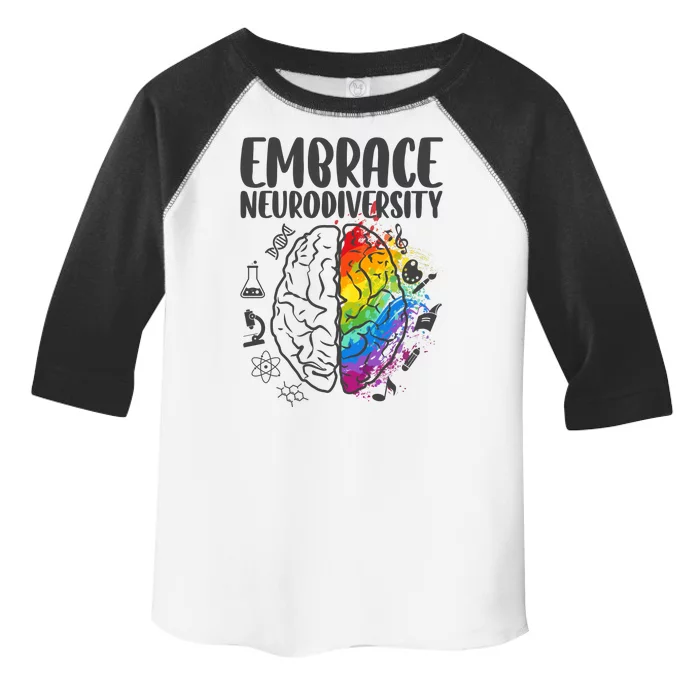 Embrace Neurodiversity Autism Awareness Colorful Brain Toddler Fine Jersey T-Shirt