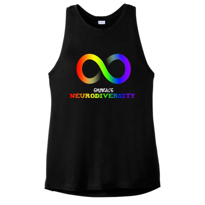 Embrace Neurodiversity Autism Asd Adhd Rainbow Infinity Cute Gift Ladies Tri-Blend Wicking Tank