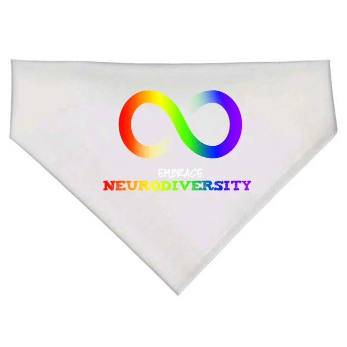 Embrace Neurodiversity Autism Asd Adhd Rainbow Infinity Cute Gift USA-Made Doggie Bandana