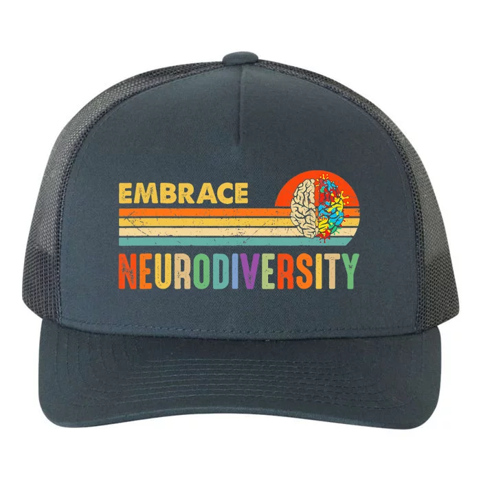 Embrace Neurodiversity Autism Awareness ASD ADHD Vintage Yupoong Adult 5-Panel Trucker Hat