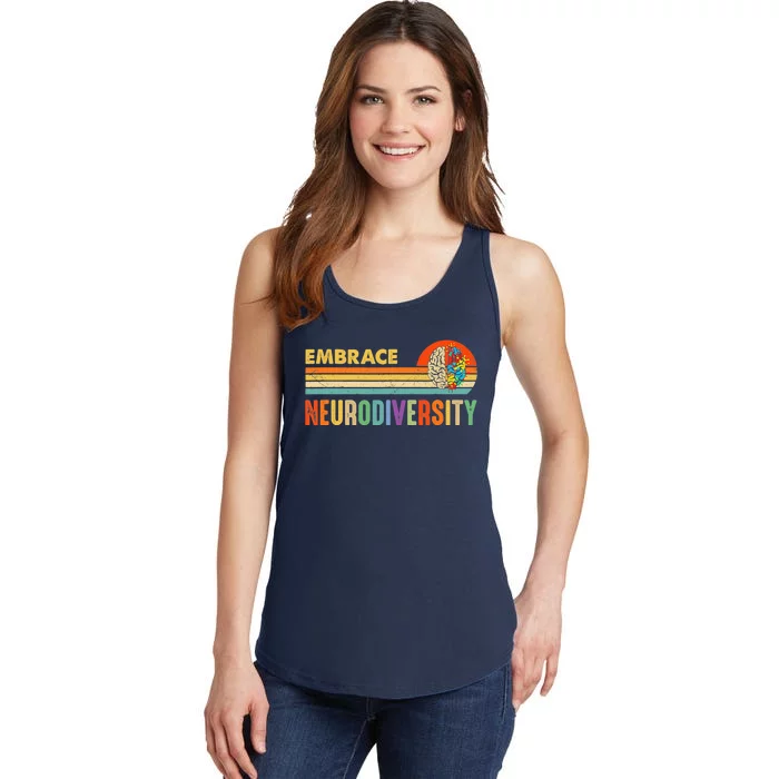 Embrace Neurodiversity Autism Awareness ASD ADHD Vintage Ladies Essential Tank