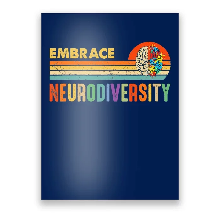 Embrace Neurodiversity Autism Awareness ASD ADHD Vintage Poster