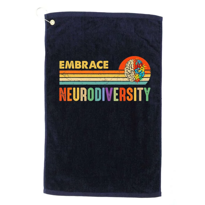 Embrace Neurodiversity Autism Awareness ASD ADHD Vintage Platinum Collection Golf Towel