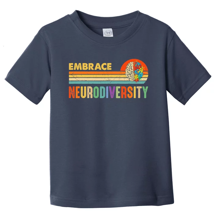 Embrace Neurodiversity Autism Awareness ASD ADHD Vintage Toddler T-Shirt