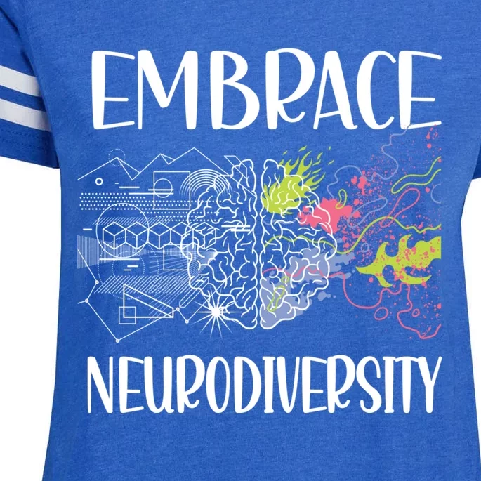 Embrace Neurodiversity Autism Neurodivergent Adhd Funny Gift Enza Ladies Jersey Football T-Shirt