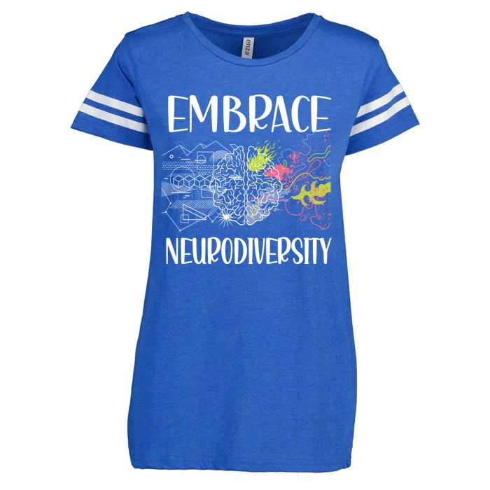 Embrace Neurodiversity Autism Neurodivergent Adhd Funny Gift Enza Ladies Jersey Football T-Shirt