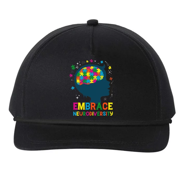 Embrace Neurodiversity Autism Awareness ADHD Snapback Five-Panel Rope Hat