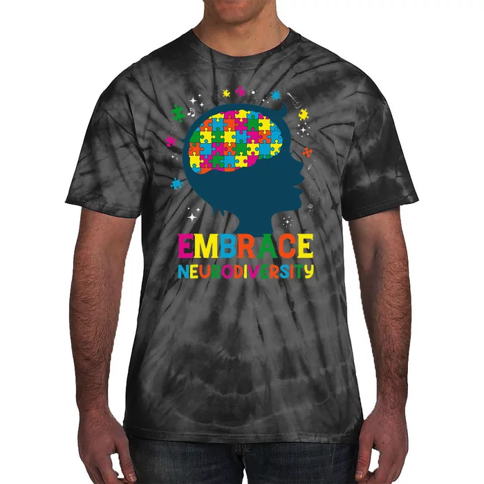 Embrace Neurodiversity Autism Awareness ADHD Tie-Dye T-Shirt