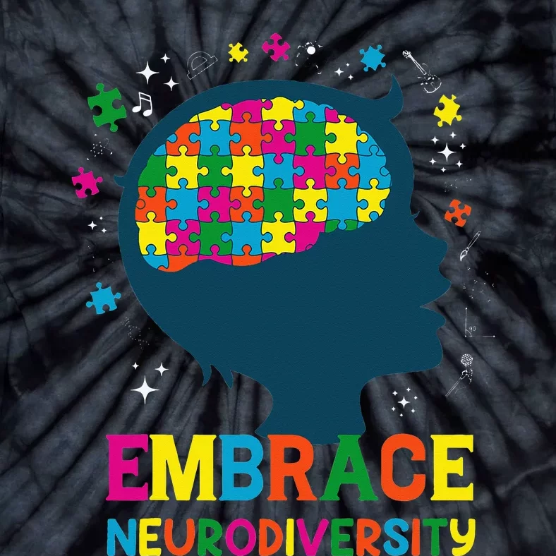 Embrace Neurodiversity Autism Awareness ADHD Tie-Dye T-Shirt