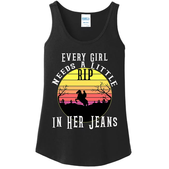 Every  Needs A Little Rip In Her Jeans C A Ladies Essential Tank