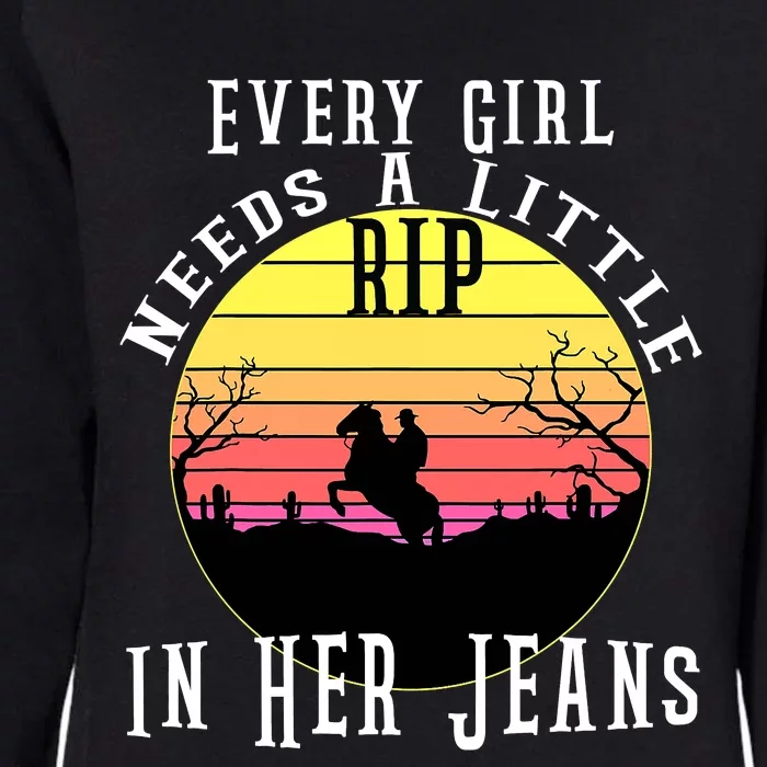 Every  Needs A Little Rip In Her Jeans C A Womens California Wash Sweatshirt