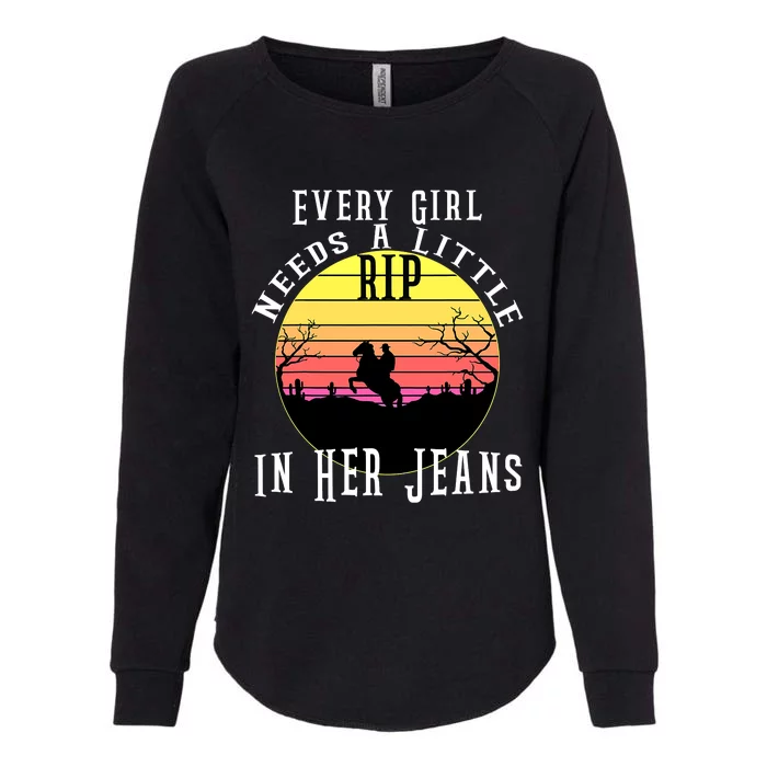 Every  Needs A Little Rip In Her Jeans C A Womens California Wash Sweatshirt