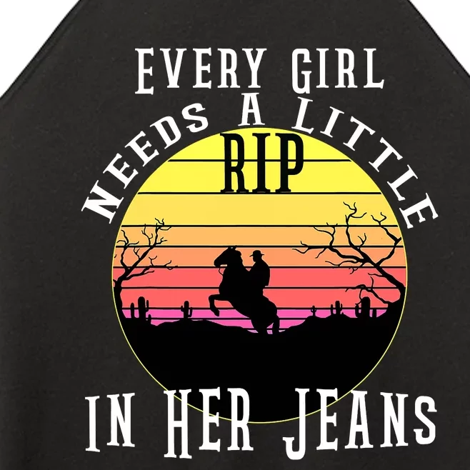 Every  Needs A Little Rip In Her Jeans C A Women’s Perfect Tri Rocker Tank