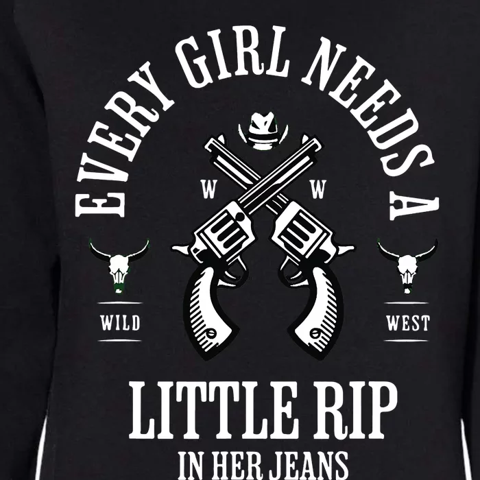 Every  Needs A Little Rip In Her Jeans retro Womens California Wash Sweatshirt