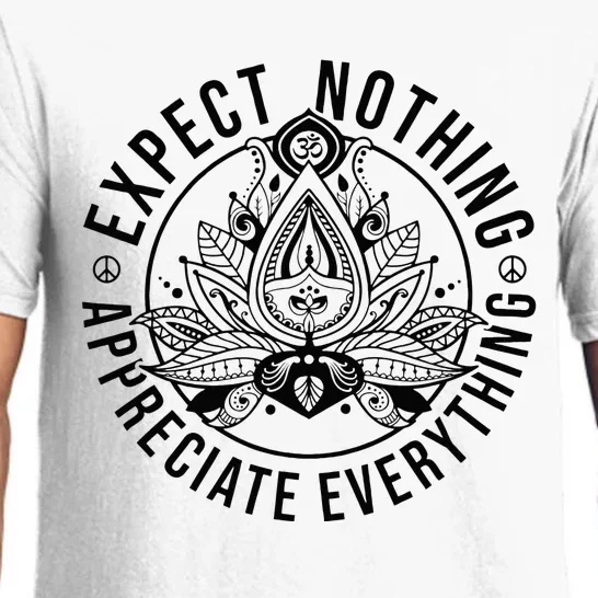 Expect Nothing Appreciate Everything Spiritual Lotus Yoga Pajama Set