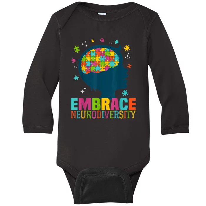 Embrace Neurodiversity Autism Awareness ASD Neurodiversity Baby Long Sleeve Bodysuit