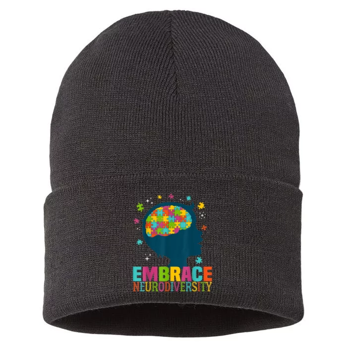 Embrace Neurodiversity Autism Awareness ASD Neurodiversity Sustainable Knit Beanie