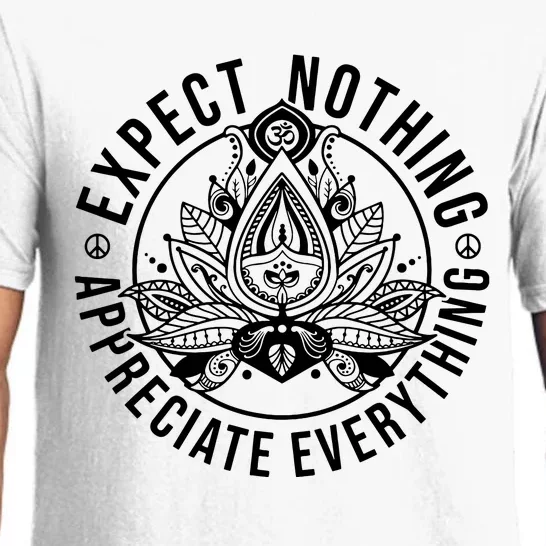 Expect Nothing Appreciate Everything Spiritual Lotus Yoga Pajama Set