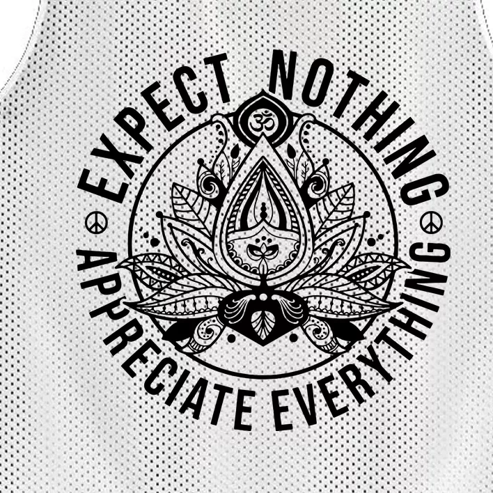 Expect Nothing Appreciate Everything Spiritual Lotus Yoga Mesh Reversible Basketball Jersey Tank