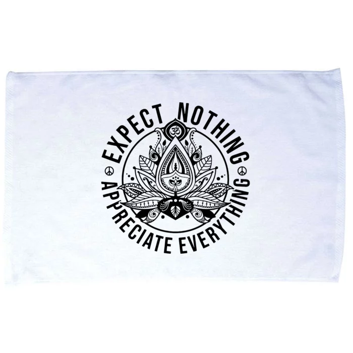 Expect Nothing Appreciate Everything Spiritual Lotus Yoga Microfiber Hand Towel