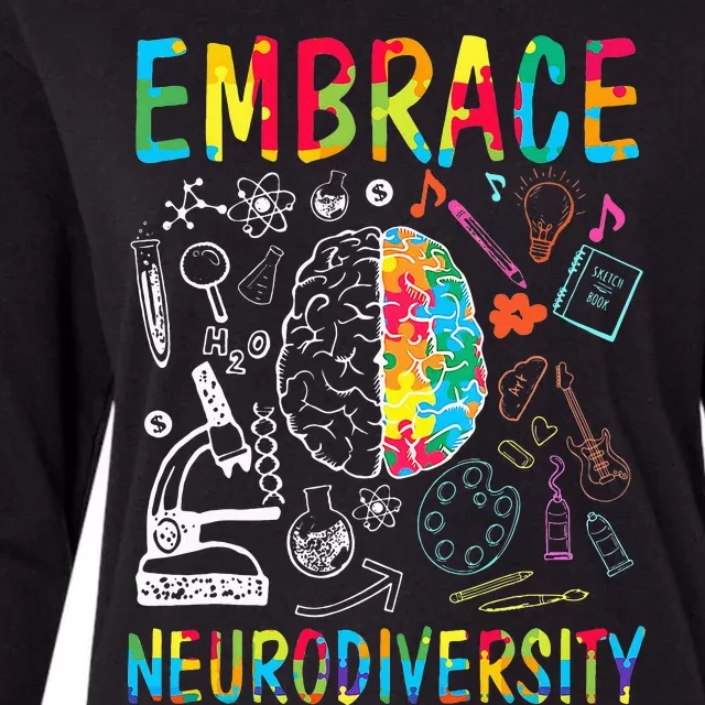 Embrace Neurodiversity Autism Awareness ASD Womens Cotton Relaxed Long Sleeve T-Shirt