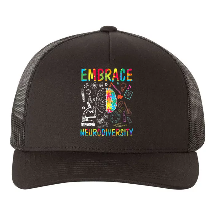 Embrace Neurodiversity Autism Awareness ASD Yupoong Adult 5-Panel Trucker Hat