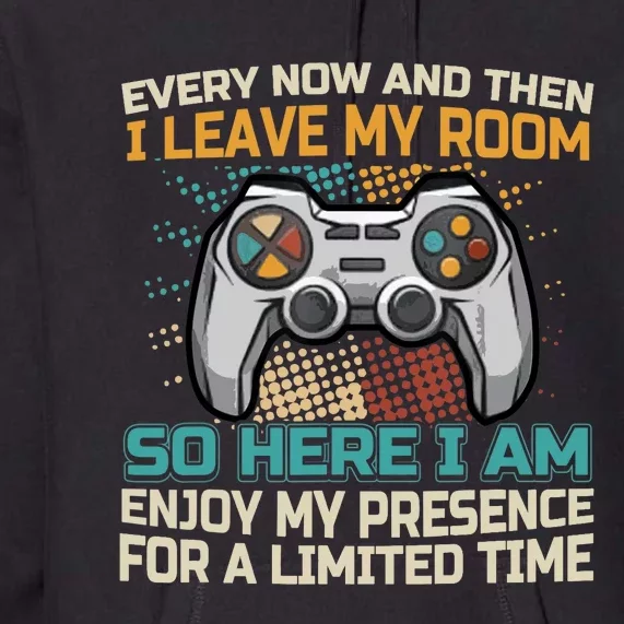 Every Now And Then I Leave My Room Funny Gaming Gamer Gift Premium Hoodie